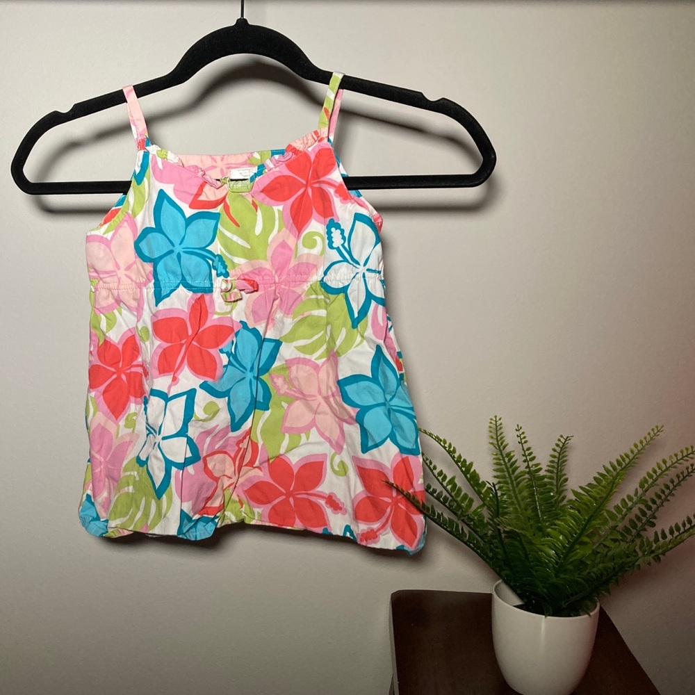 🪴3/$15 Gymboree tropical flower tank with bow